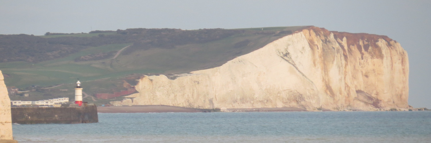 A view of the white cliffs of Seaford